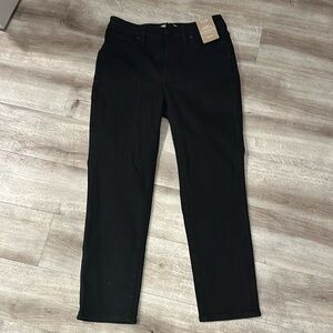 NEW Madewell Curvy Stovepipe Jeans Black Size 30P